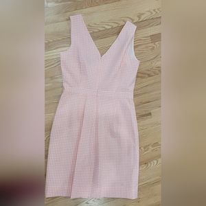 J Crew Pink and White Seersucker Dress